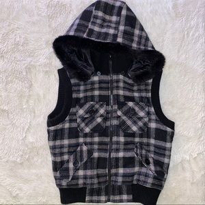 plaid winter vest